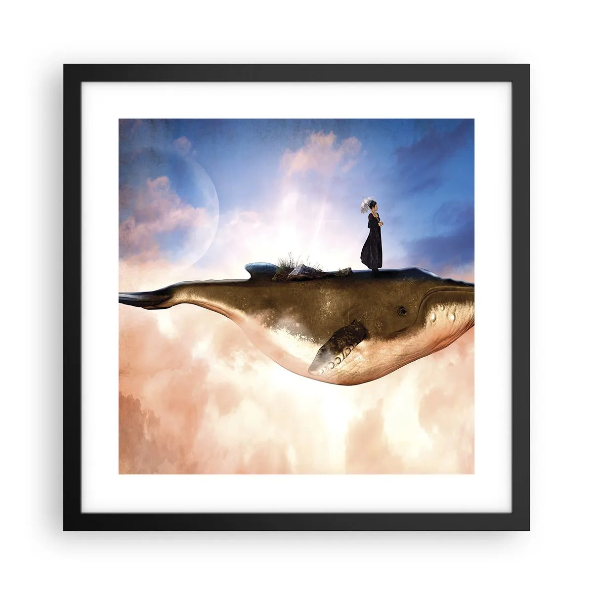 Plakat w czarnej ramie - Nadrealna podróż - 40x40 cm