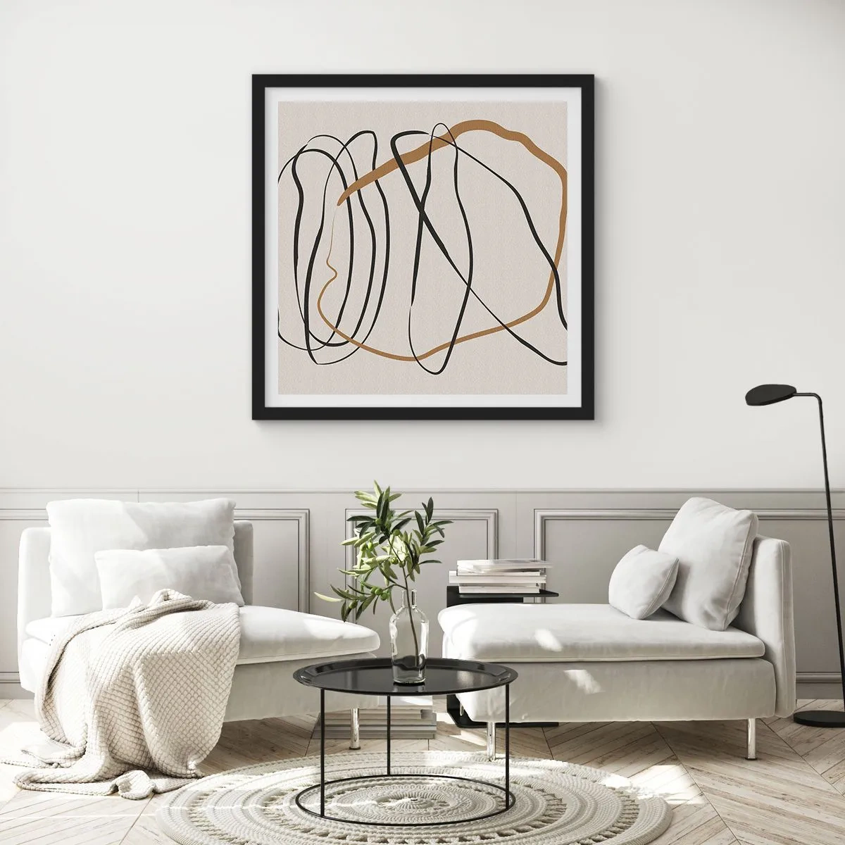 Plakat w czarnej ramie - Kompozycja – taniec opętaniec - 60x60 cm