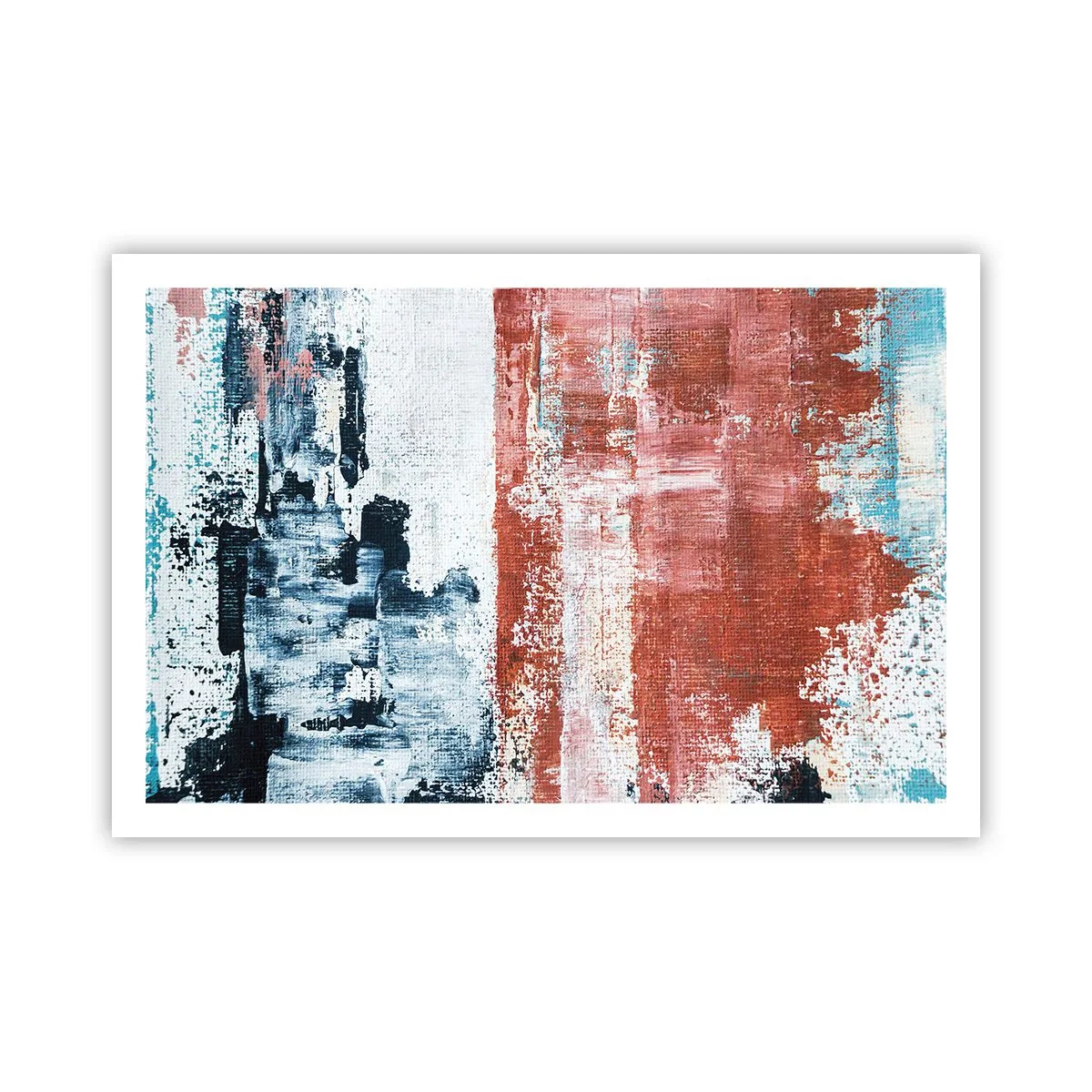 Plakat - Abstrakcyjne pół na pół - 91x61 cm