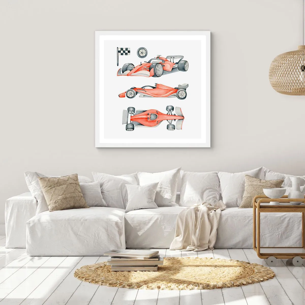 Plakat w białej ramie - Doścignąć marzenie - 60x60 cm