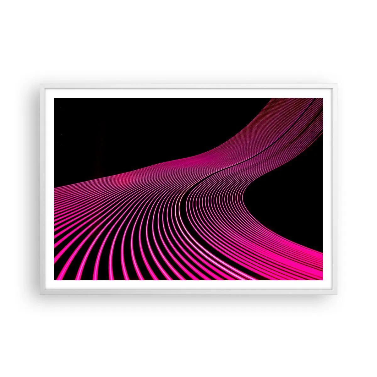 Plakat w białej ramie - Aleja światła - 100x70 cm