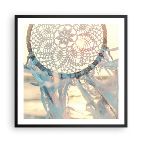 Plakat w czarnej ramie - Koronkowy totem - 60x60 cm