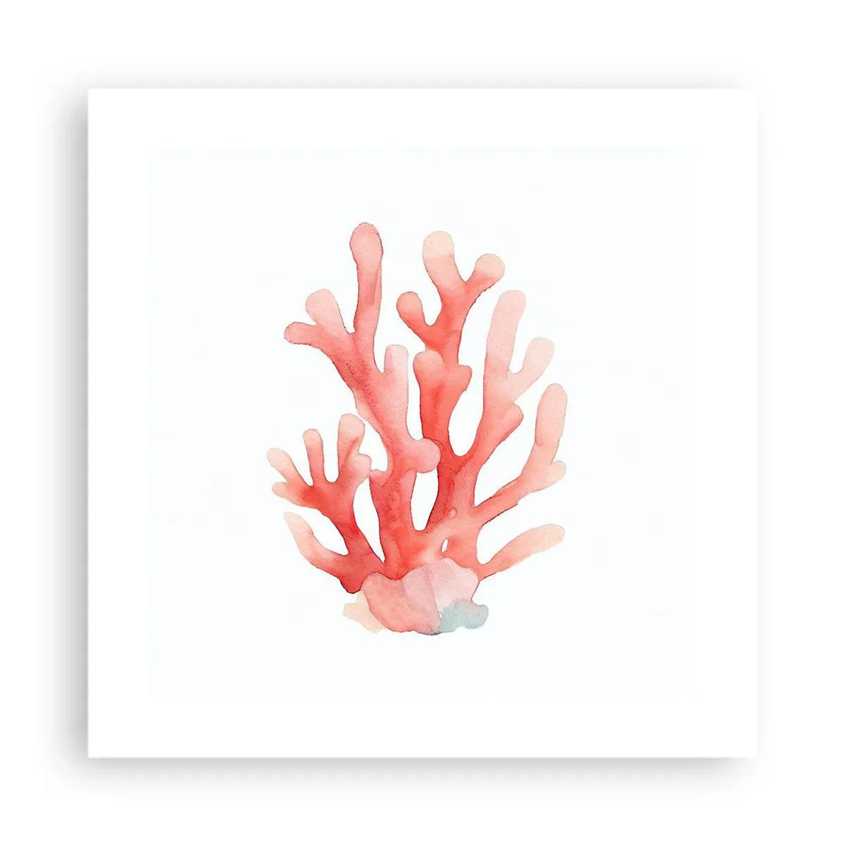 Plakat - Koral koloru koralowego - 40x40 cm