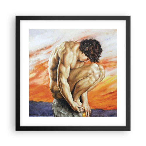 Plakat w czarnej ramie - Zatopiony w sobie - 40x40 cm