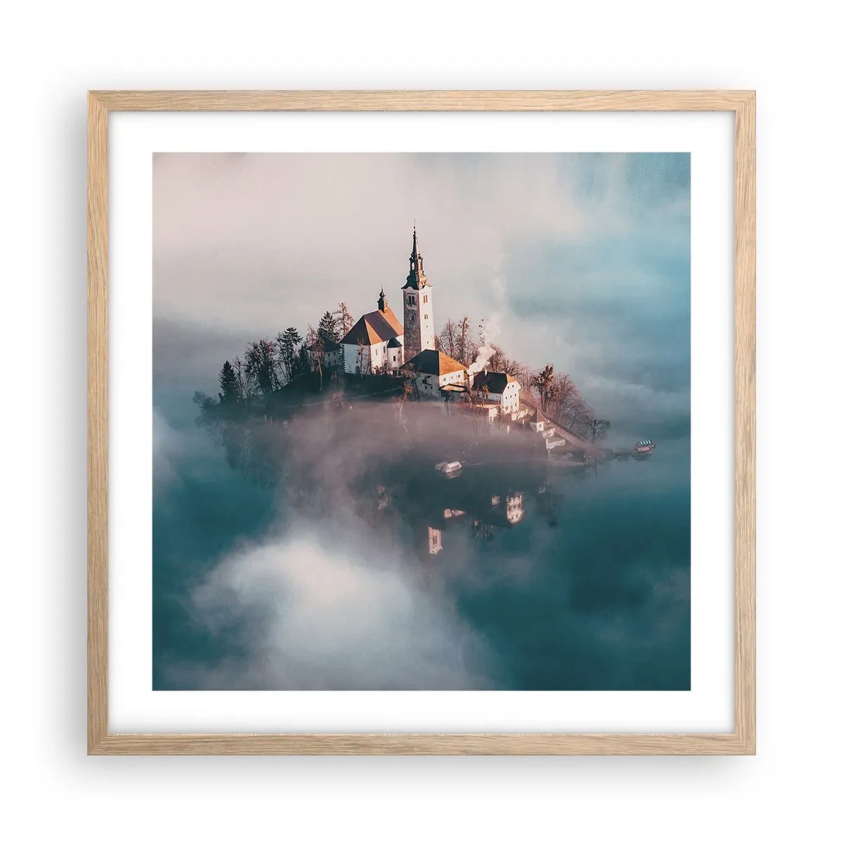 Plakat w ramie jasny dąb - Wyspa marzeń - 50x50 cm