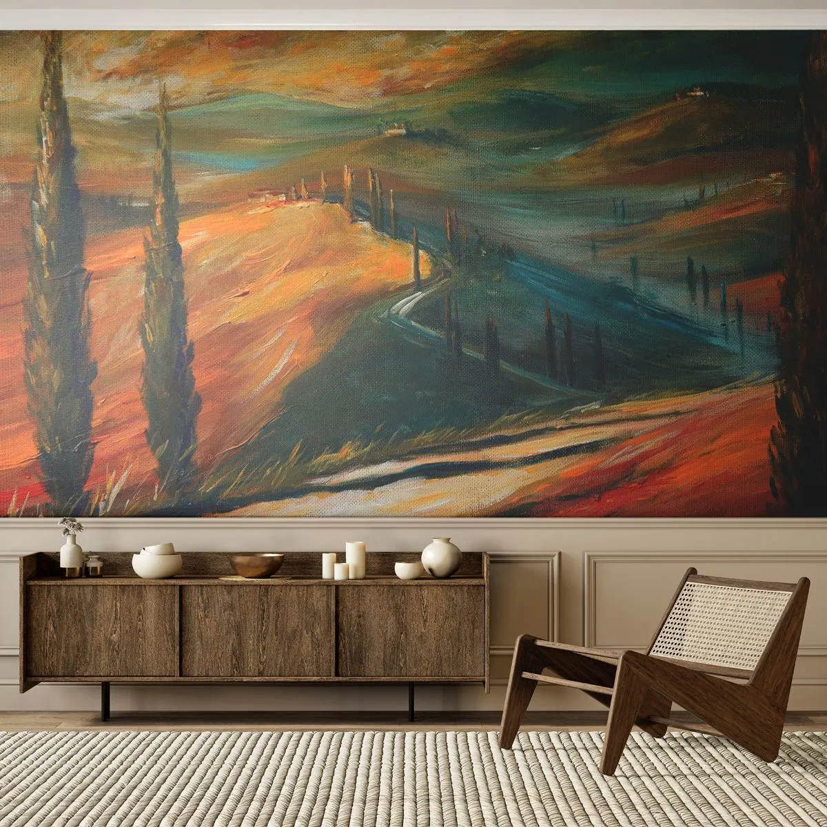 Fototapeta Premium Sand - Toskański pejzaż - Pejzaż, Toskania, Podróże - 100x70 cm