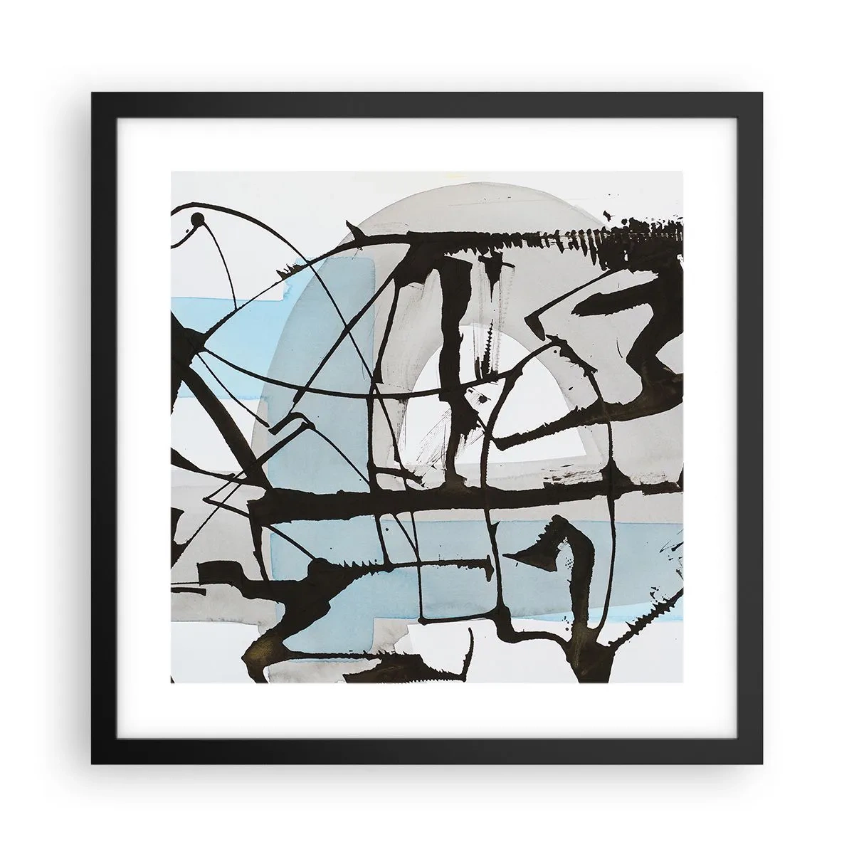 Plakat w czarnej ramie - Mimo wszystko błękitny - 40x40 cm