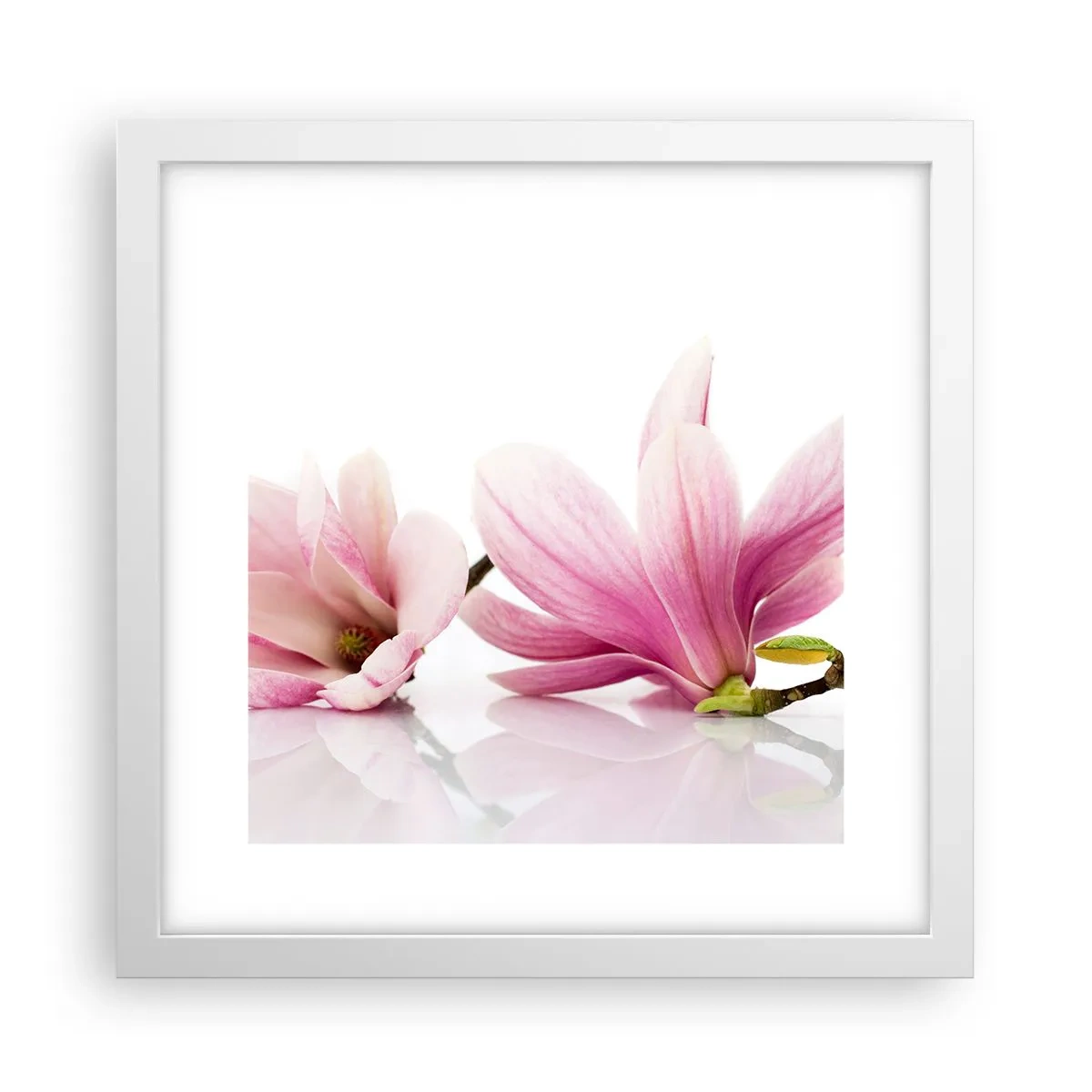 Plakat w białej ramie - Delikatne jak powiew wiosny - 30x30 cm