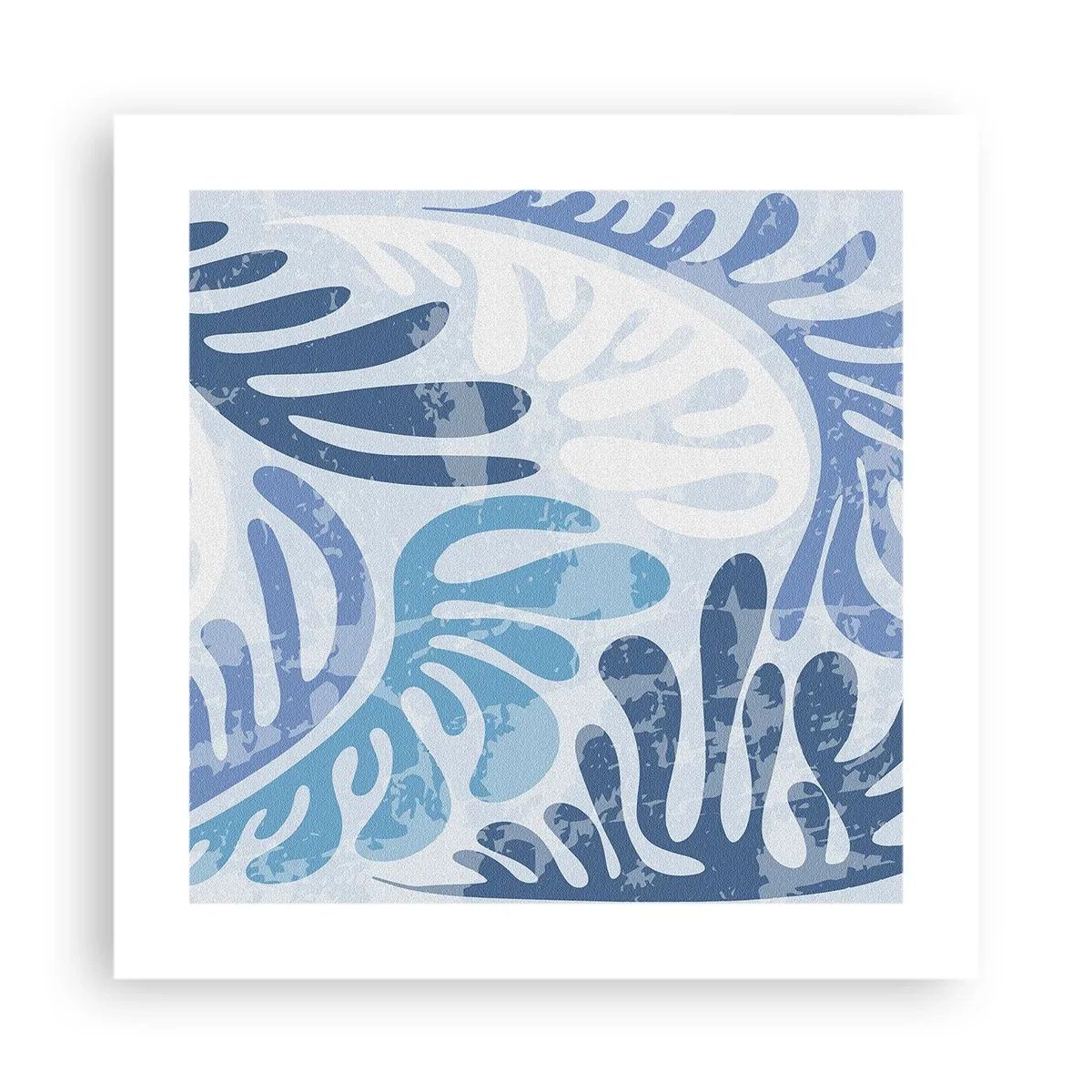 Plakat - Błękitne paprocie - 40x40 cm