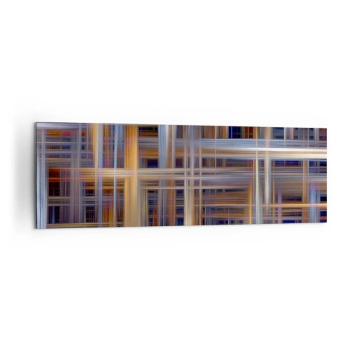 Obraz na płótnie - Abstrakcyjne wzory geometryczne w pastelowych barwach - 160x50cm - Utkane ze światła - Nowoczesna dekoracja ścienna do salonu i sypialni ARTTOR