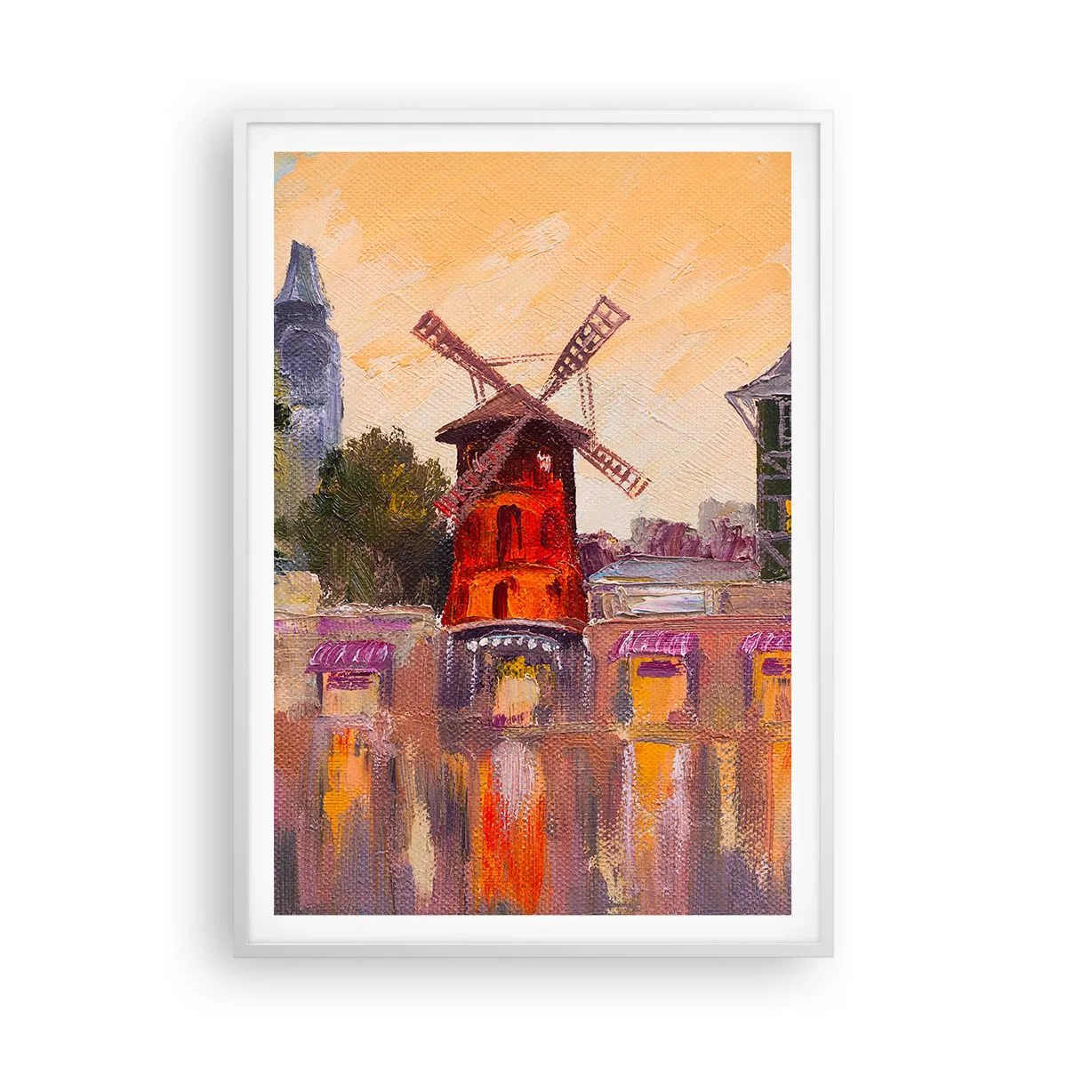 Plakat w białej ramie - Paryskie ikony – Moulin Rouge - 70x100 cm