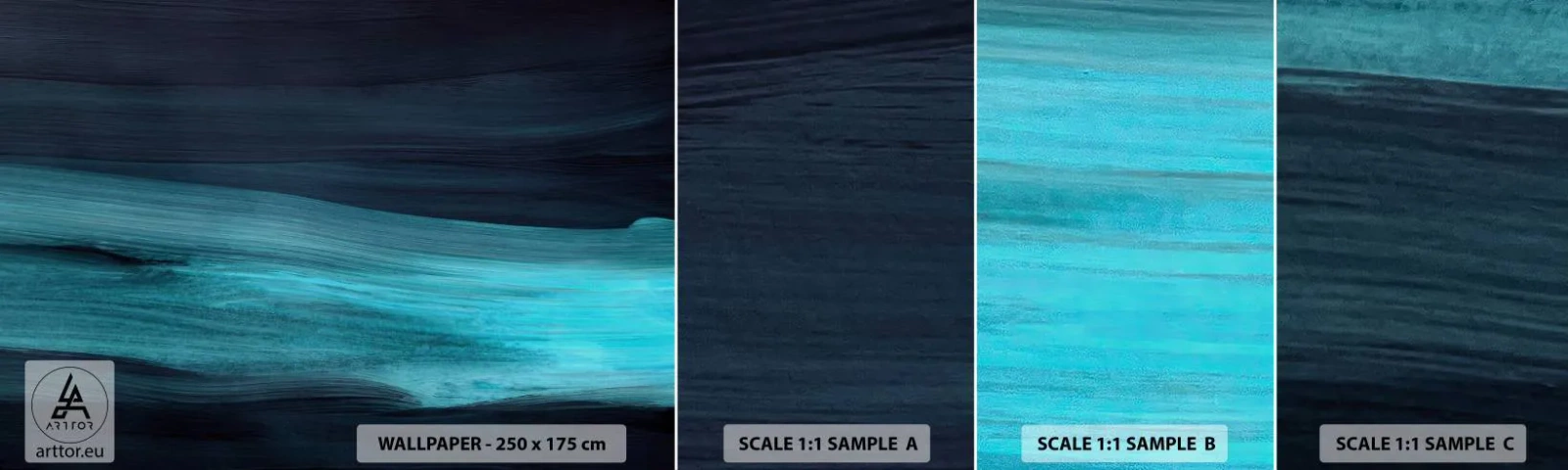 Fototapeta Próbka Samoprzylepna Deluxe Sticker - Popłyń z nurtem - Ciemny, Sztuka, Abstrakcja - 100x30 cm