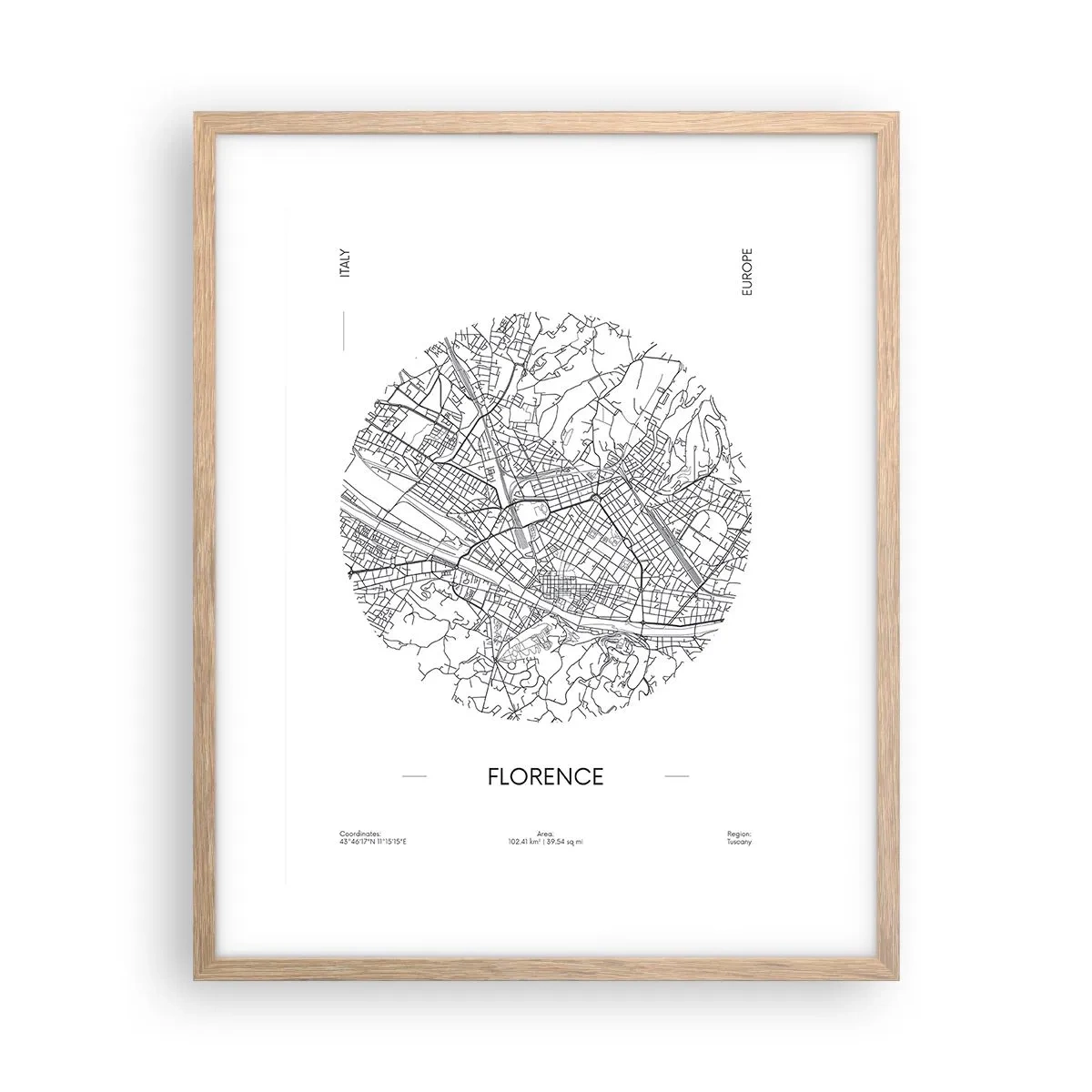 Plakat w ramie jasny dąb - Anatomia Florencji - 40x50 cm