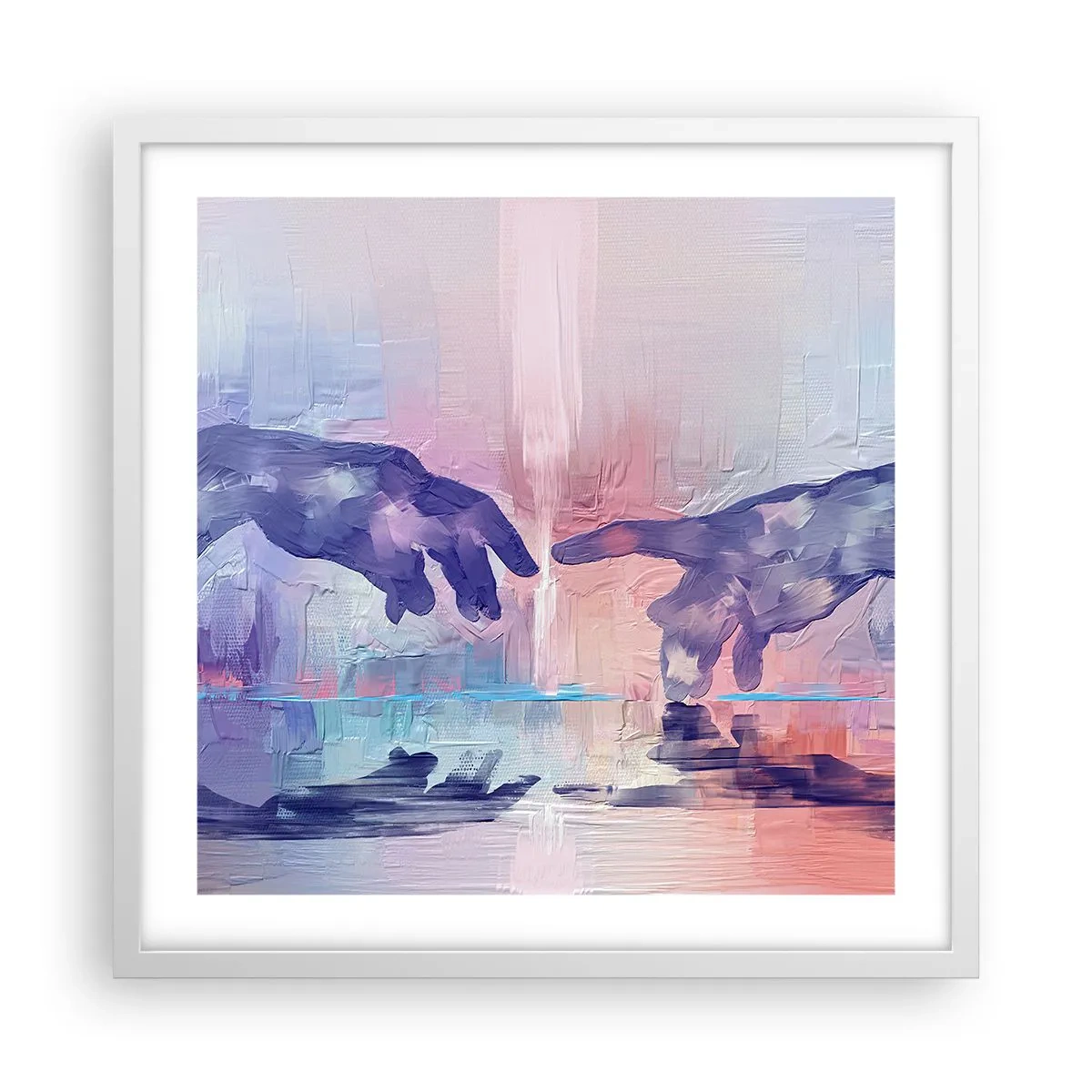 Plakat w białej ramie - Boska iskra życia - 50x50 cm
