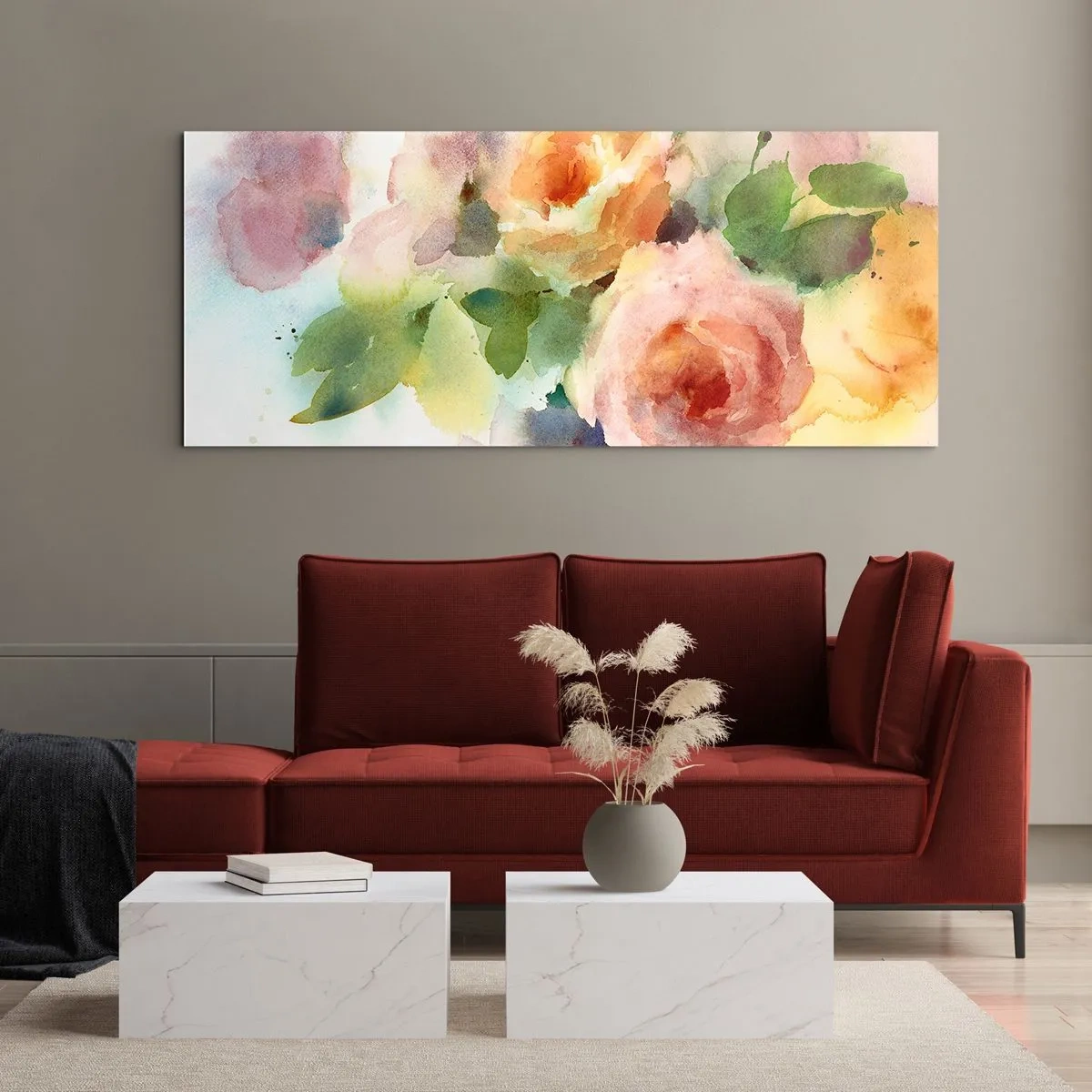 Obraz na szkle - Delikatne jak akwarela - 100x40 cm