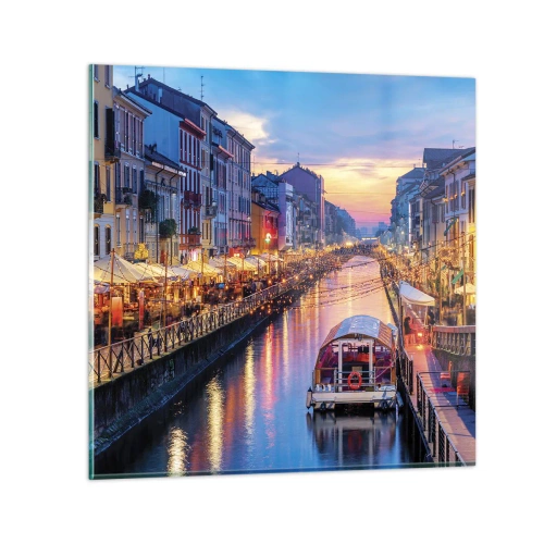 Obraz na szkle - Wieczór światła i zabawy - 70x70 cm