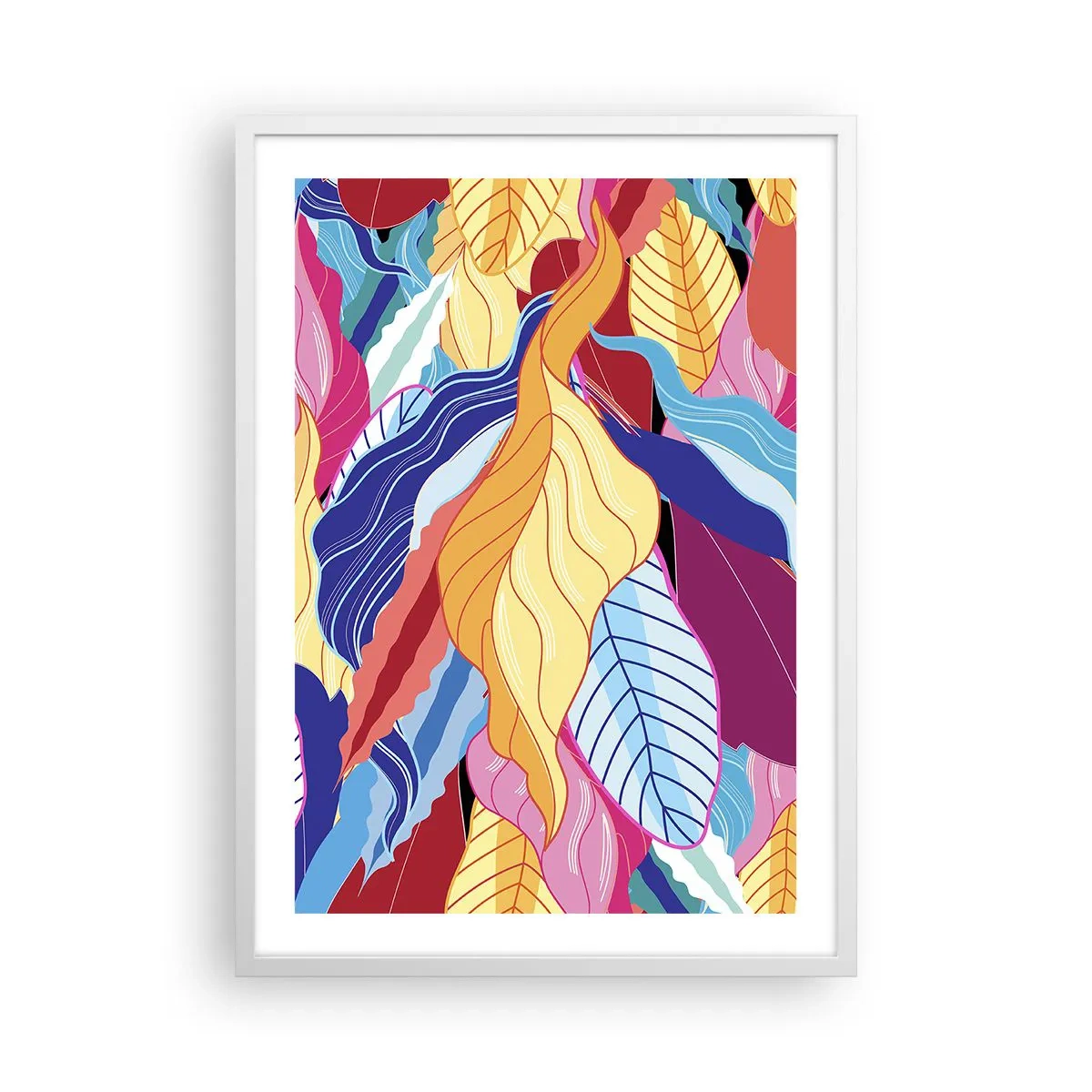 Plakat w białej ramie - Kolorowy bałagan - 50x70 cm