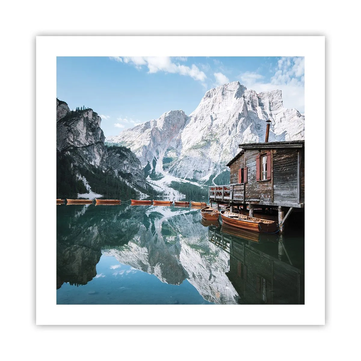 Plakat - Krystaliczny, górski poranek - 50x50 cm