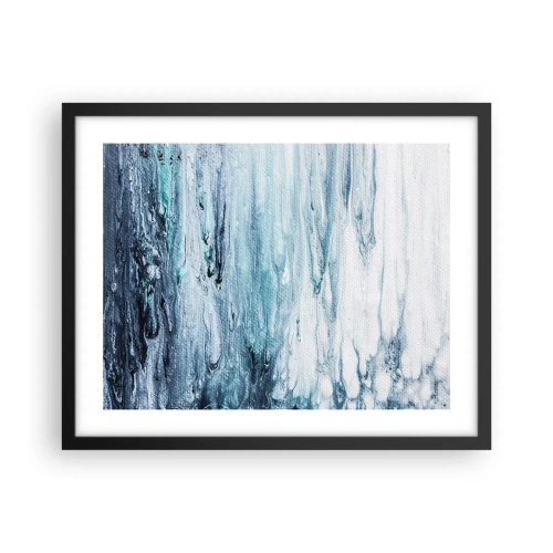 Plakat w czarnej ramie - Sople błękitu - 50x40 cm