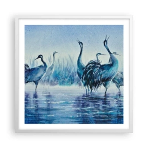 Plakat w białej ramie - Poranne spotkanie - 60x60 cm