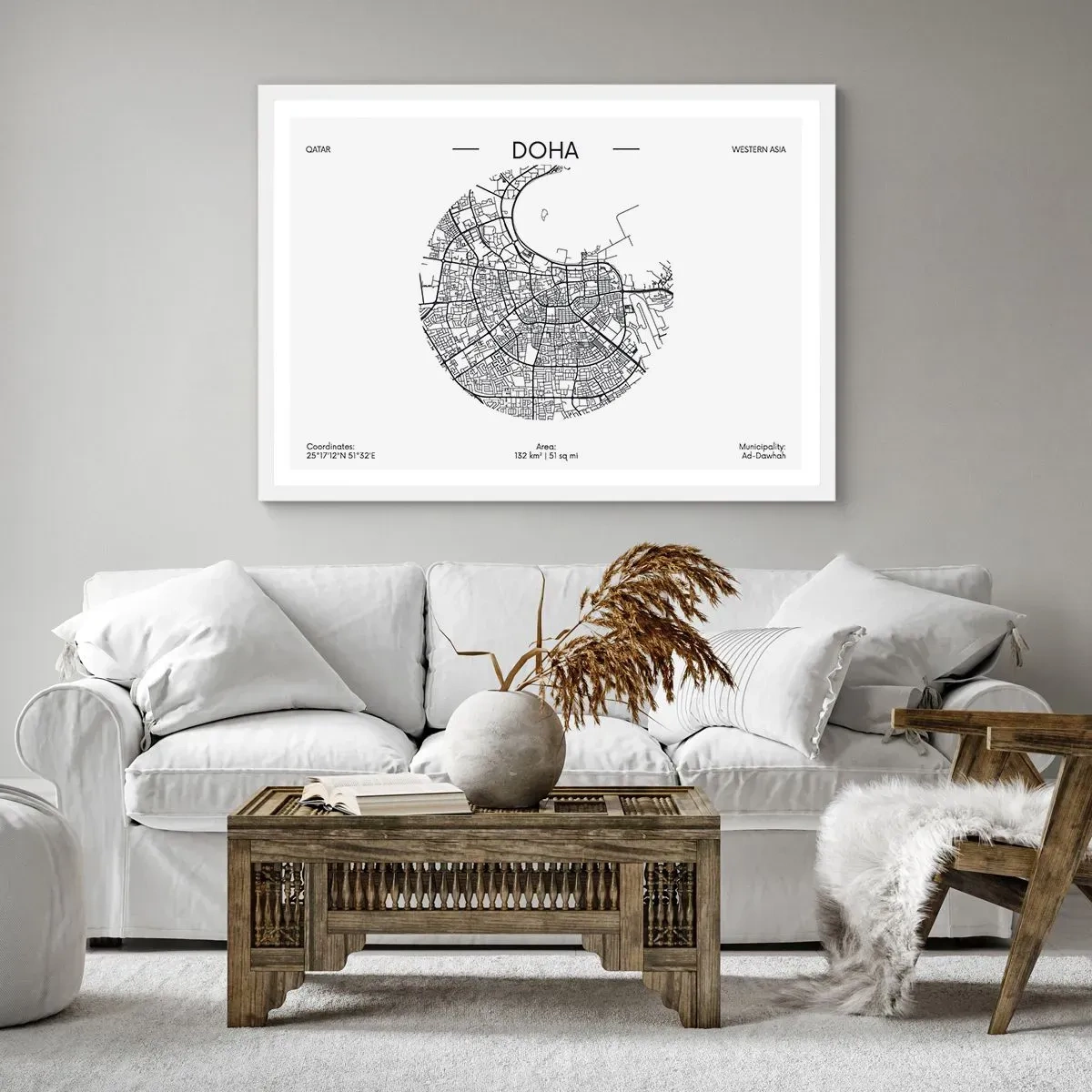 Plakat w białej ramie - Anatomia Dohy - 91x61 cm