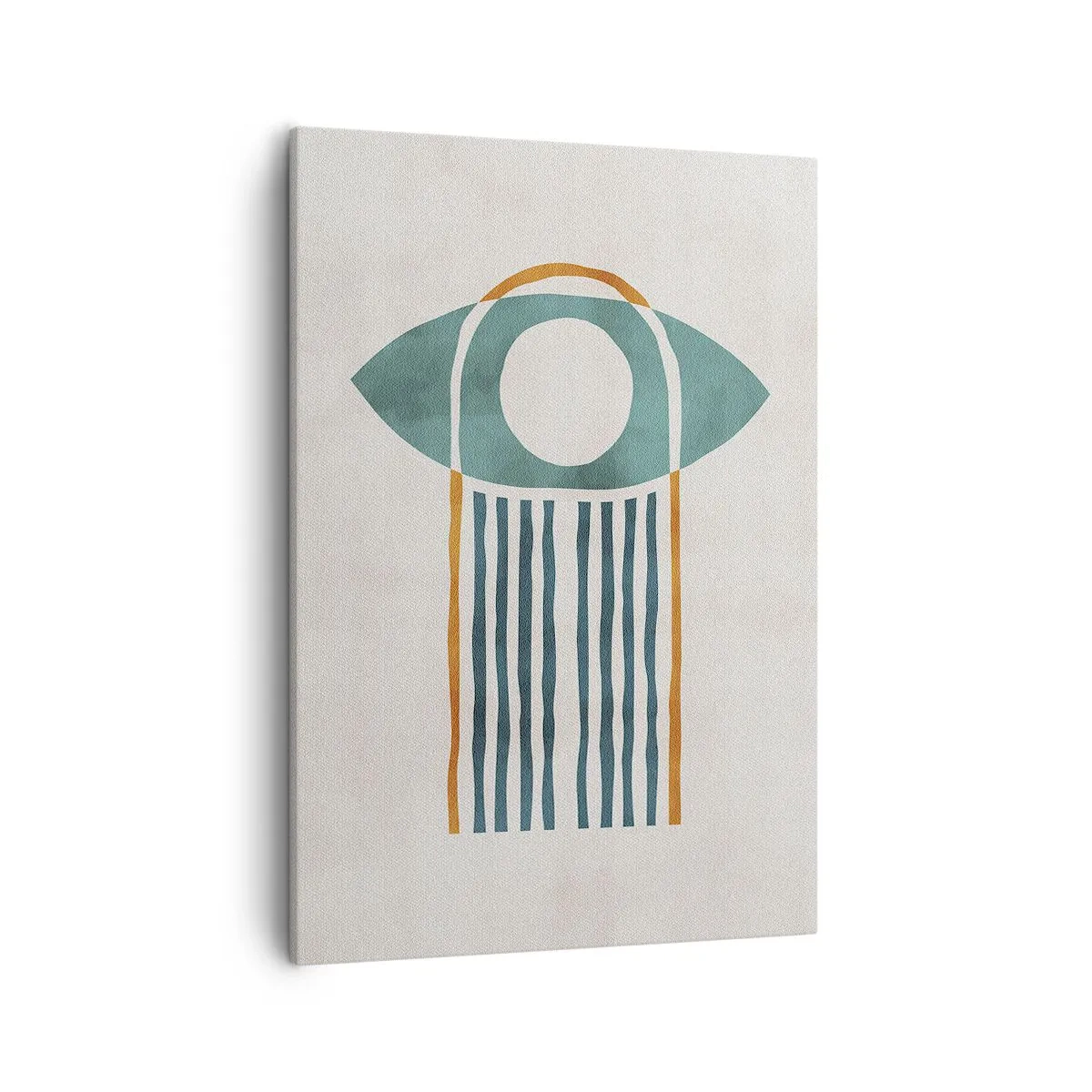 Obraz na płótnie - Minimalistyczna grafika przedstawiająca stylizowane oko - 50x70cm - Znaki i rytuały - Nowoczesna dekoracja ścienna do salonu, kuchni i sypialni ARTTOR