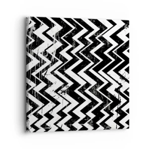 Obraz na płótnie - Zyg-białe, zag-czarne - 30x30 cm