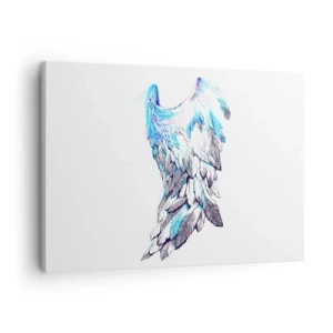 Obraz na płótnie - Delikatne anielskie skrzydła w pastelowych odcieniach - 70x50cm - Trzeba mi skrzydeł - Nowoczesna dekoracja ścienna do salonu i sypialni ARTTOR