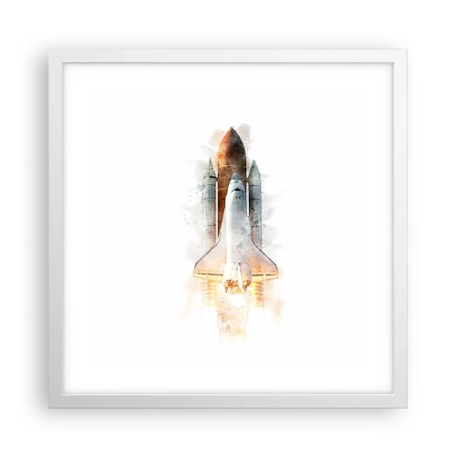 Plakat w białej ramie - Odkrywcy na start - 40x40 cm