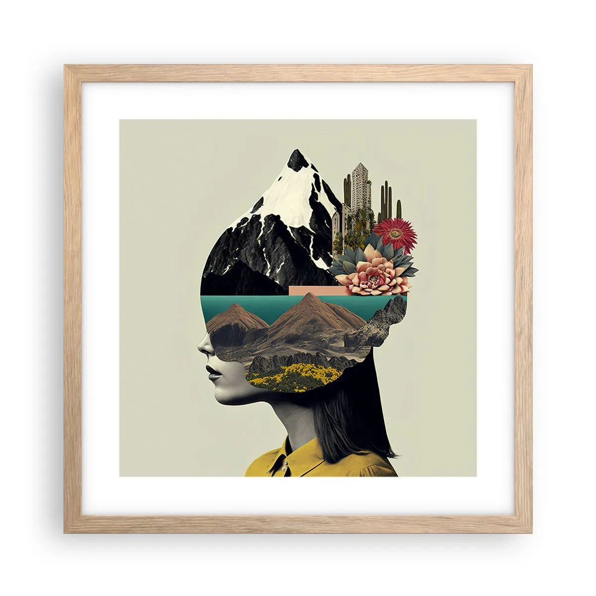 Plakat w ramie jasny dąb - Kobieta – zawsze tajemnica - 40x40 cm
