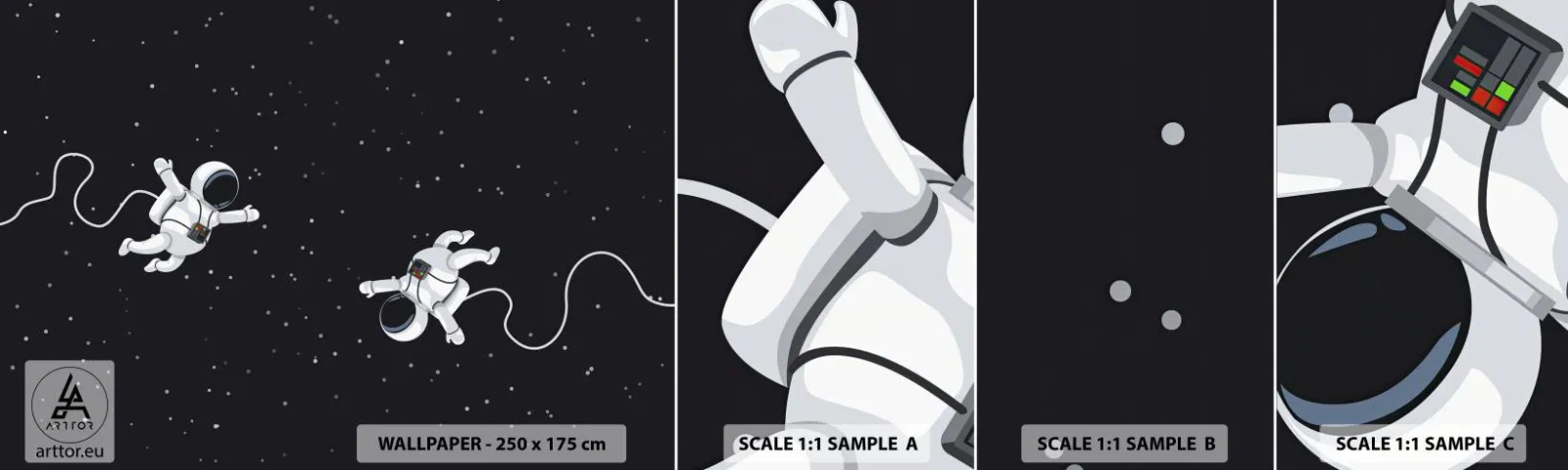 Fototapeta Próbka Samoprzylepna Deluxe Sticker - Kosmiczny pląs - Abstrakcja, Astronauta, Kosmos - 100x30 cm