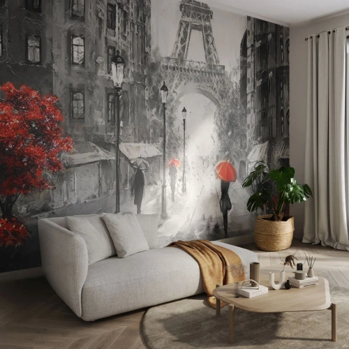 Fototapeta Samoprzylepna Deluxe Sticker - Wszystkie drogi prowadzą do niej - Miasto, Paryż, Wieża Eiffla - 200x140 cm
