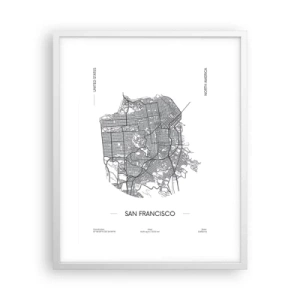 Plakat w białej ramie - Anatomia San Francisco - 40x50 cm
