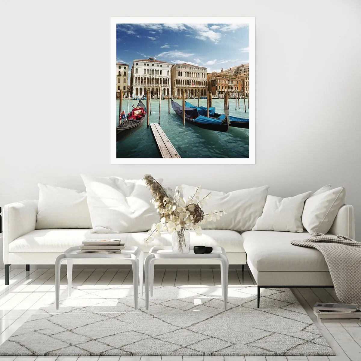 Plakat - Pałace w błękicie - 40x40 cm