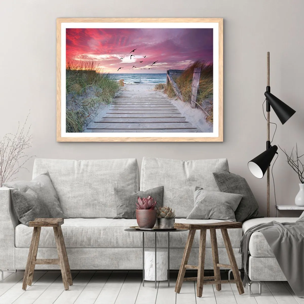 Plakat w ramie jasny dąb - Bałtycka impresja - 70x50 cm