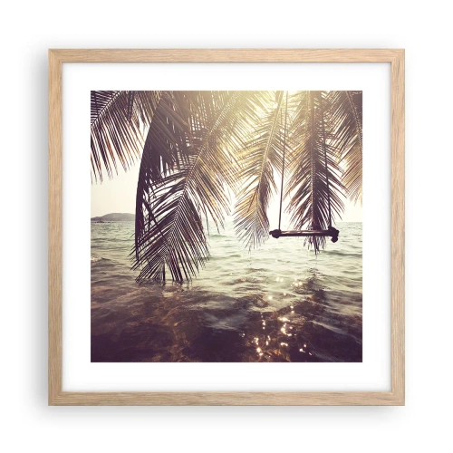 Plakat w ramie jasny dąb - Można bujać w obłokach do woli - 40x40 cm