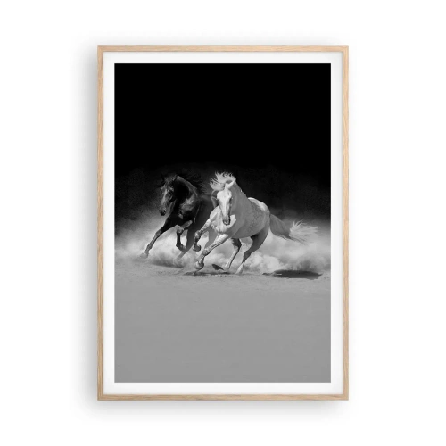 Plakat w ramie jasny dąb - Galop wolności - 70x100 cm