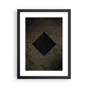 Plakat w czarnej ramie - Geometria w stylu glamour - 30x40 cm