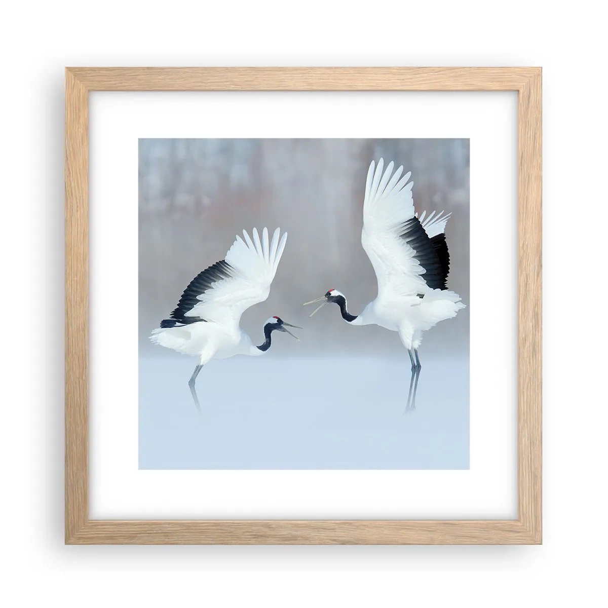 Plakat w ramie jasny dąb - Taniec we mgle - 30x30 cm