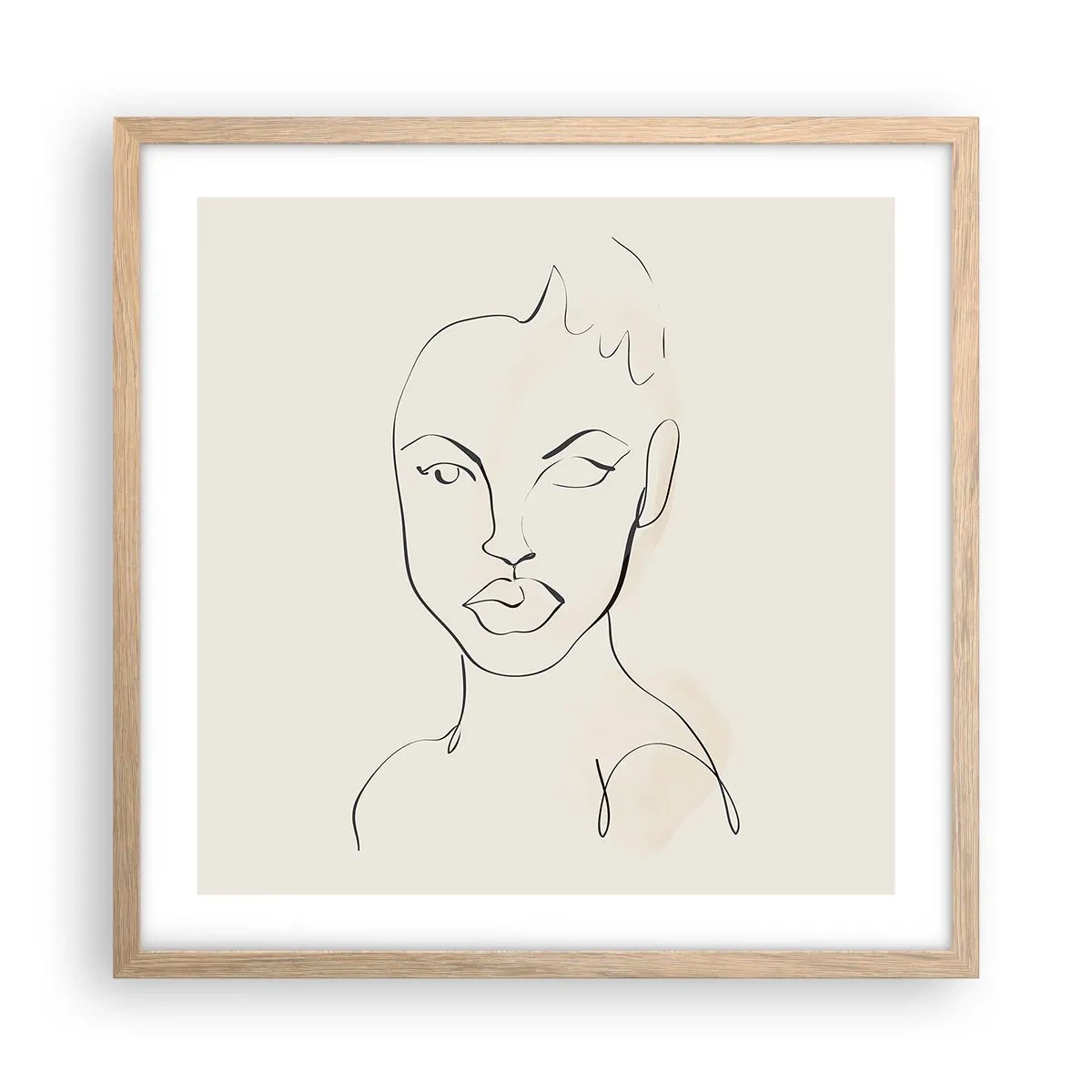 Plakat w ramie jasny dąb - Zarys zmysłowości - 50x50 cm