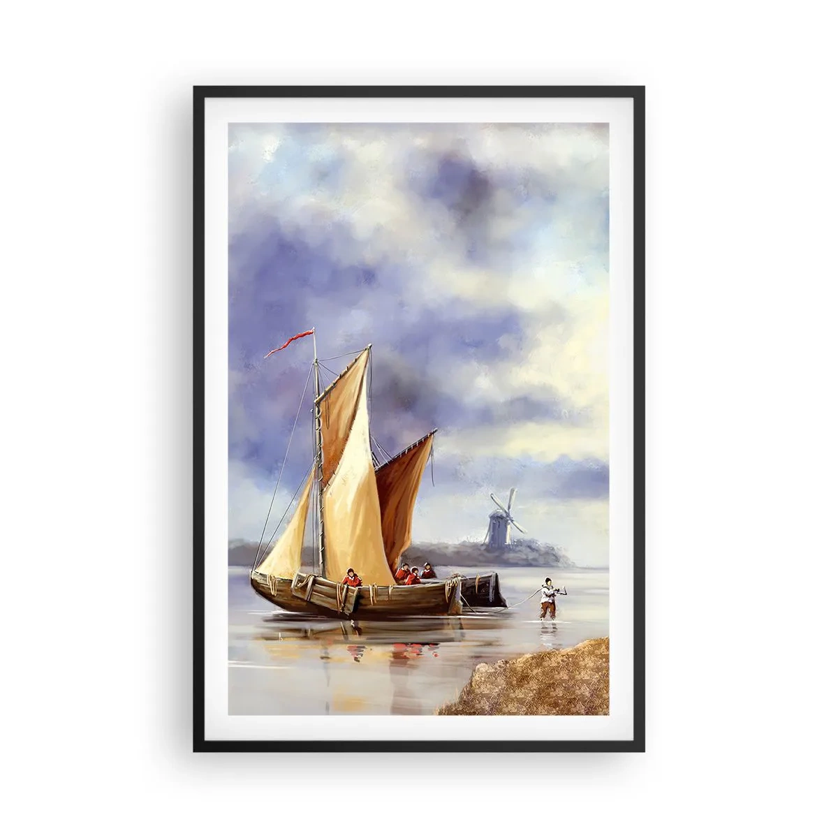 Plakat w czarnej ramie - Powrót żeglarzy - 61x91 cm