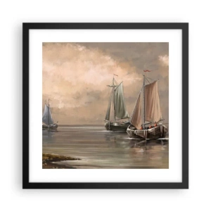 Plakat w czarnej ramie - Powrót żeglarzy - 40x40 cm