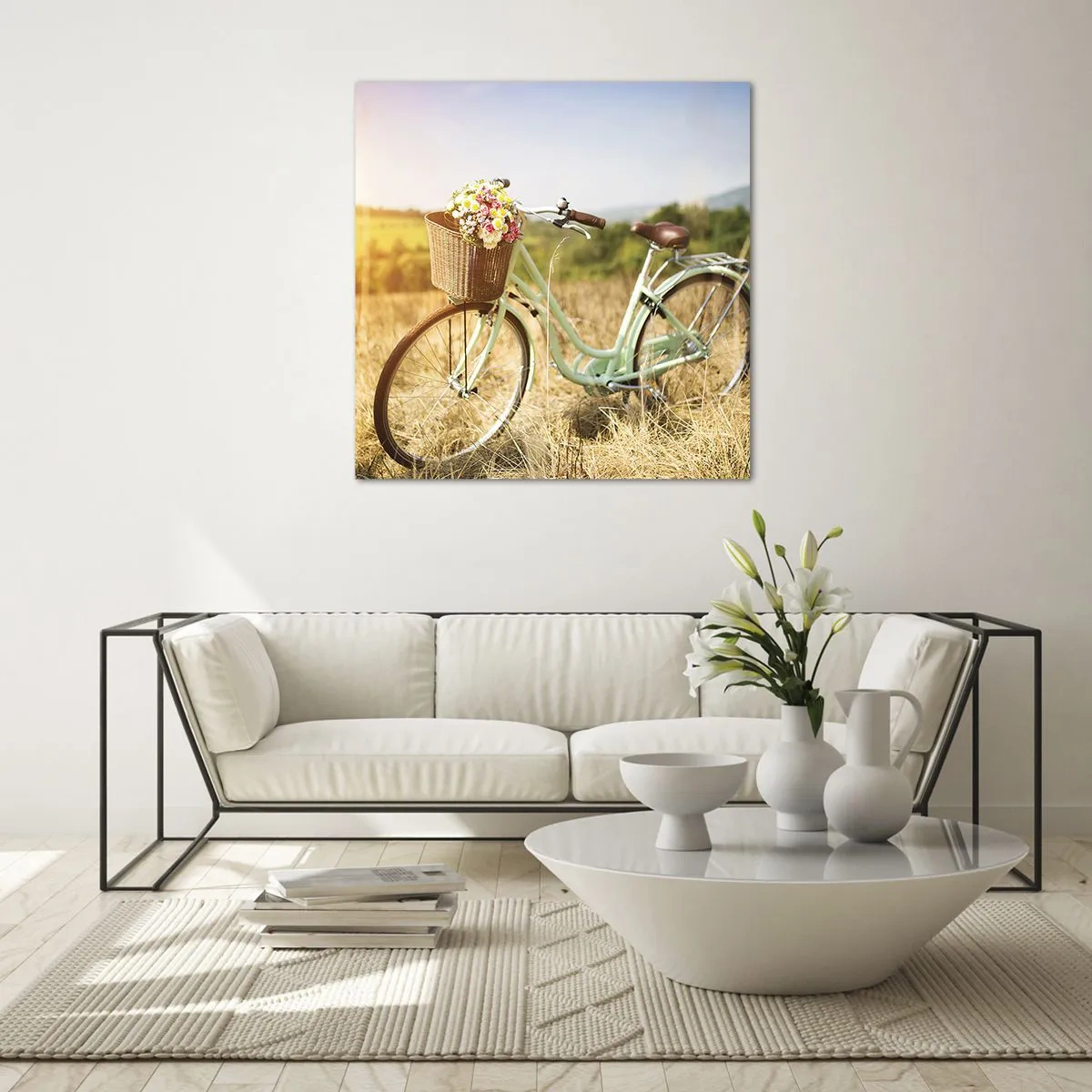 Obraz na szkle - Zostanę tu chwilę - 50x50 cm