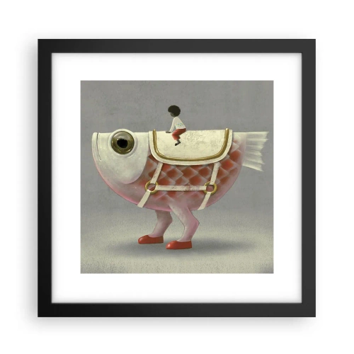Plakat w czarnej ramie - Ryboński jeździec - 30x30 cm