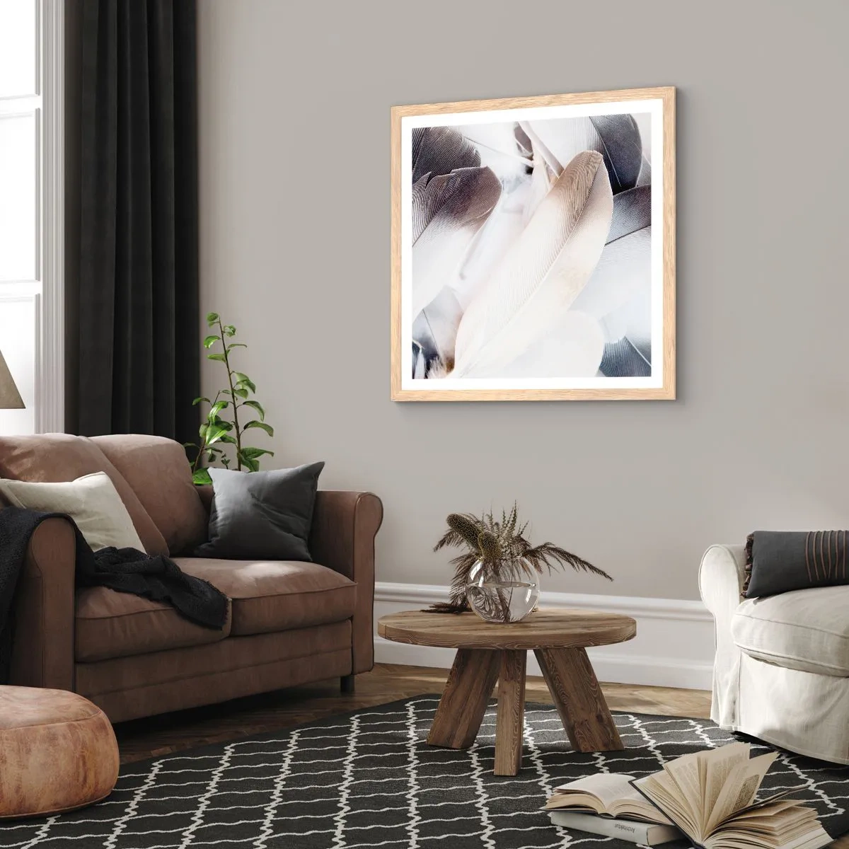 Plakat w ramie jasny dąb - Niemal anielskie - 30x30 cm