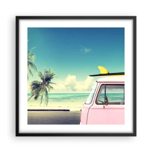 Plakat w czarnej ramie - Wakacje czas zacząć - 50x50 cm