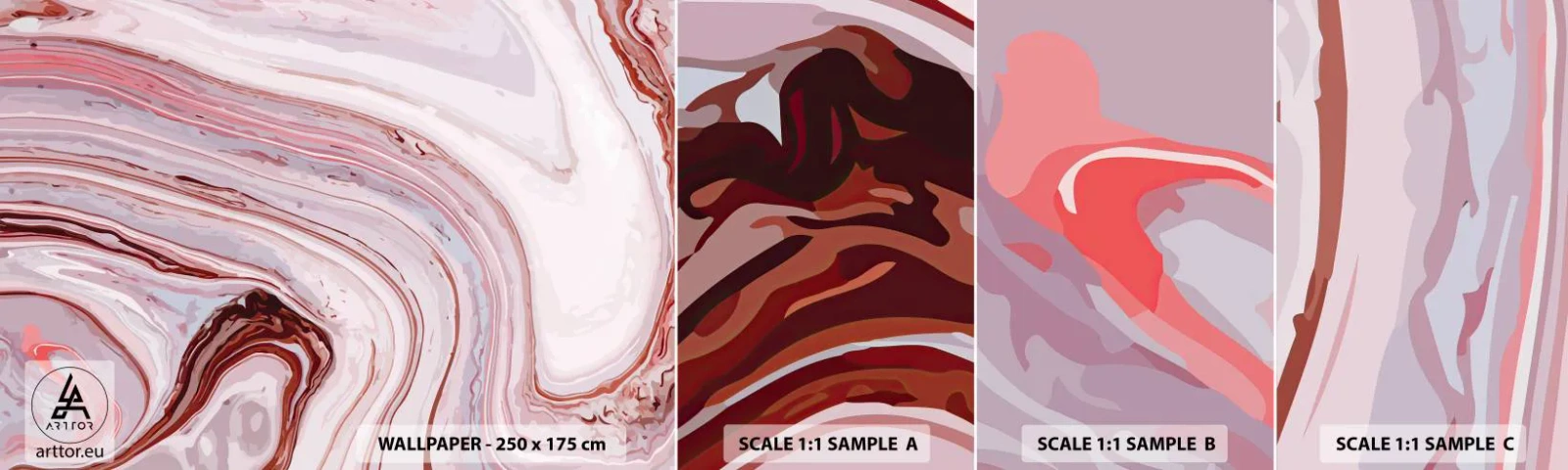 Fototapeta Próbka Samoprzylepna Deluxe Sticker - Prosto, potem w prawo na dół - Abstrakcja, Sztuka, Nowoczesny Wzór - 100x30 cm