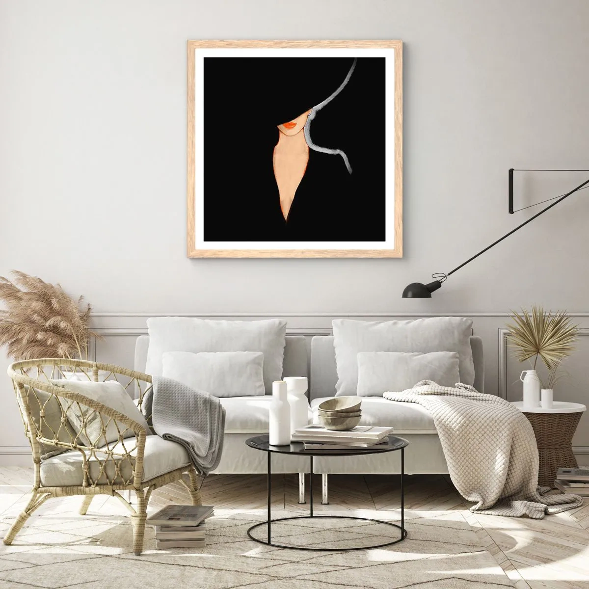 Plakat w ramie jasny dąb - Elegancja i styl - 30x30 cm