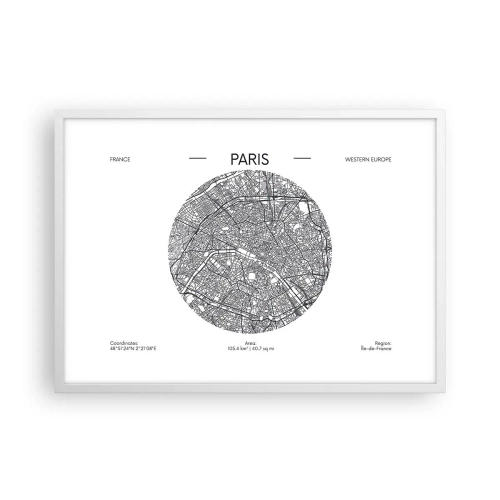 Plakat w białej ramie - Anatomia Paryża - 70x50 cm