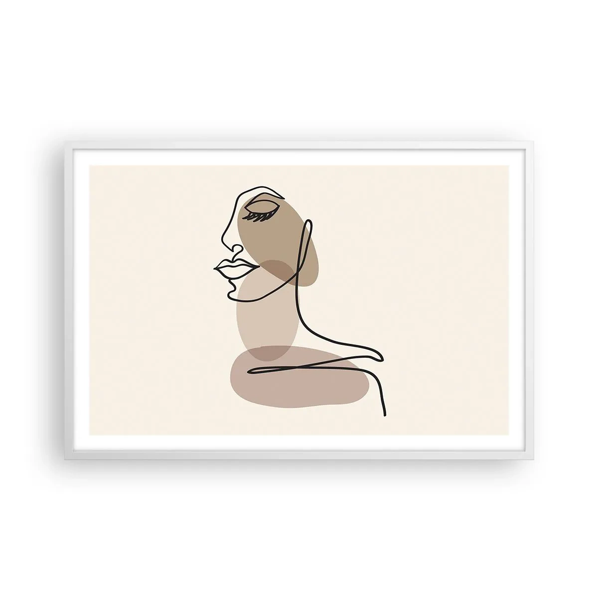 Plakat w białej ramie - Pewna linia piękna - 91x61 cm